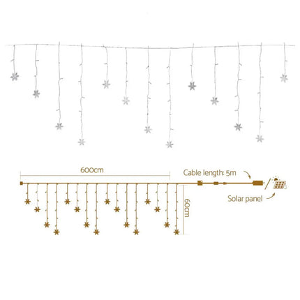 6M Christmas Icicle Light Solar White LED - Occasions > Christmas > Outdoor Decorations & Lights