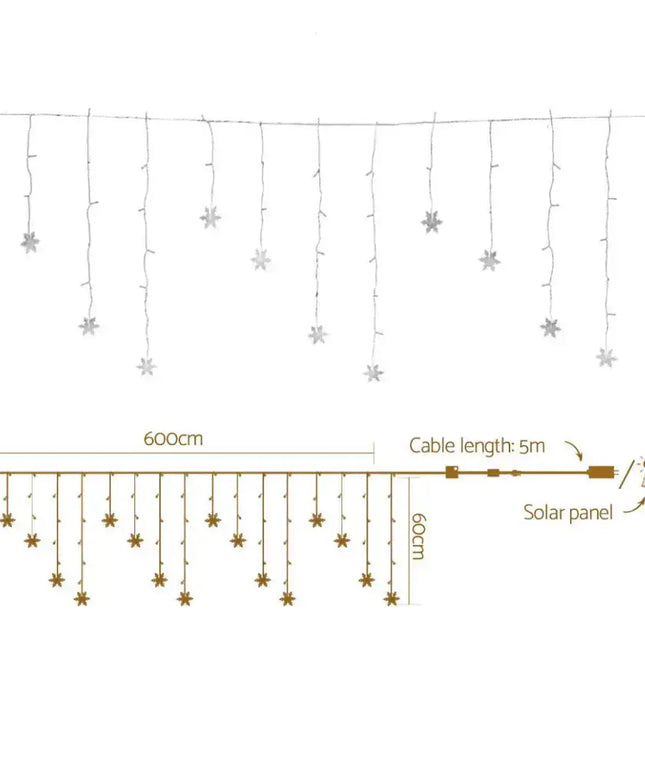 6M Christmas Icicle Light Solar White LED - Occasions > Christmas > Outdoor Decorations & Lights