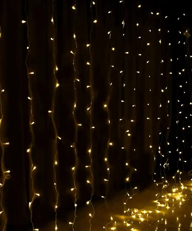 6X3M Christmas Curtain Lights 600LED Warm White-Occasions > Lights-Dropli