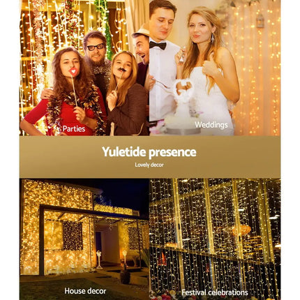 6X3M Christmas Curtain Lights 600LED Warm White-Occasions > Lights-Dropli