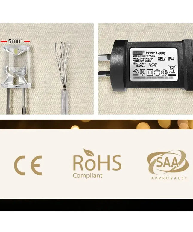 6X3M Christmas Curtain Lights 600LED Warm White-Occasions > Lights-Dropli