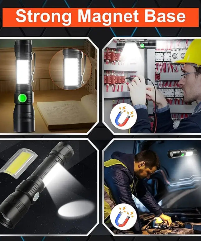 7 Modes Waterproof Rechargeable UV Light Flashlight Torch for Camping-Outdoor > Camping-Dropli