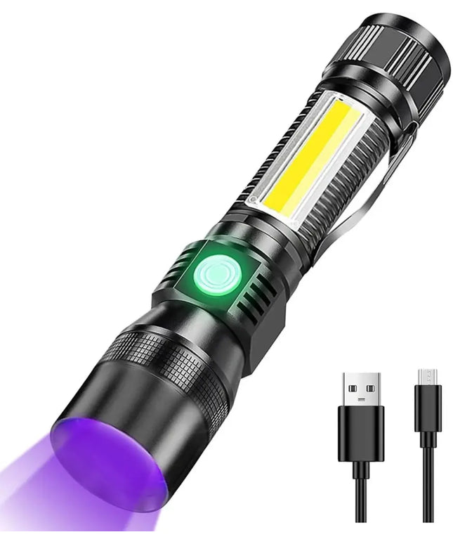 7 Modes Waterproof Rechargeable UV Light Flashlight Torch for Camping-Outdoor > Camping-Dropli