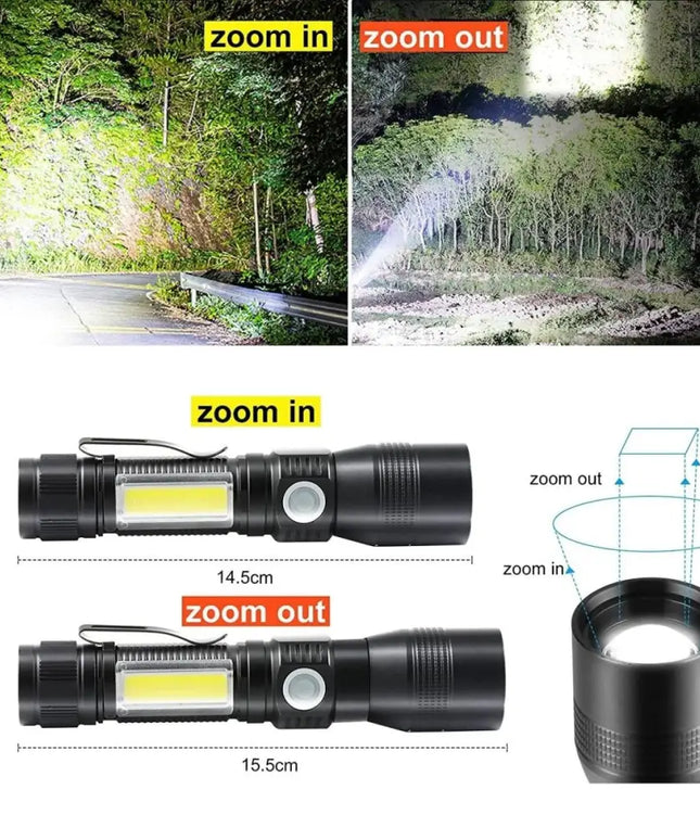 7 Modes Waterproof Rechargeable UV Light Flashlight Torch for Camping-Outdoor > Camping-Dropli