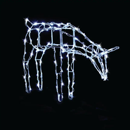 Illuminated wireframe deer from the 74cm LED Reindeer Feeding product display