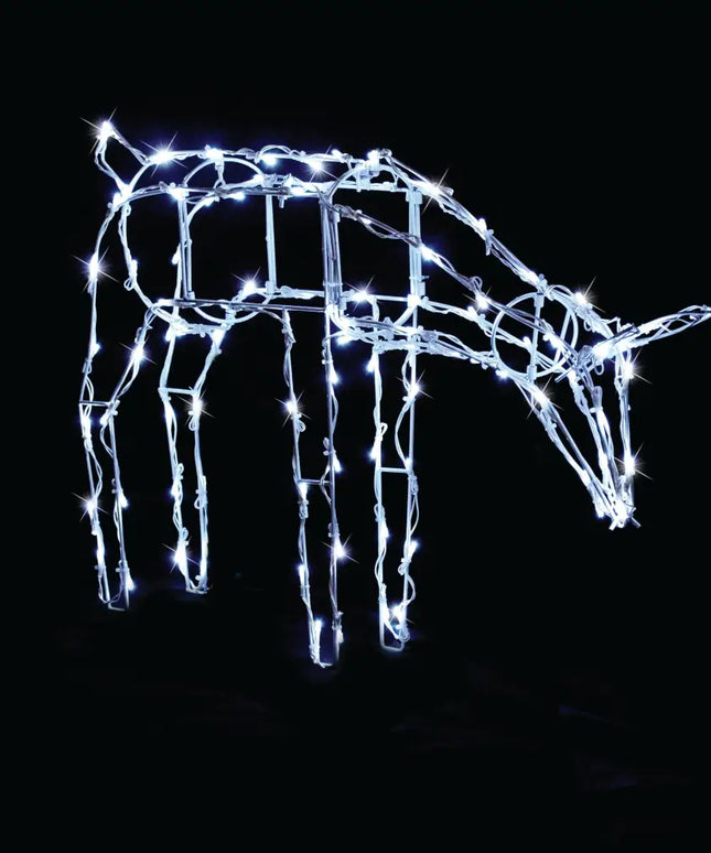 Illuminated wireframe deer from the 74cm LED Reindeer Feeding product display