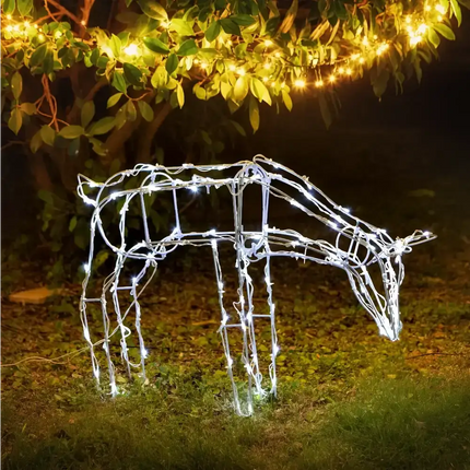Illuminated wireframe reindeer from 74cm LED Reindeer Feeding product display