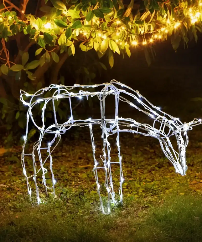 Illuminated wireframe reindeer from 74cm LED Reindeer Feeding product display