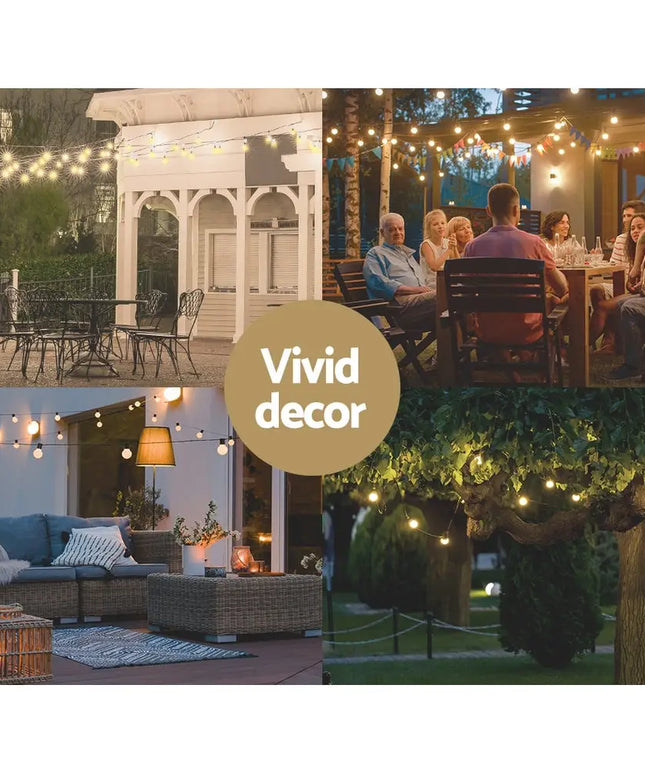 77m White Festoon String Lights with 80 Bulb Plug in Kit - Occasions > Christmas > Outdoor Decorations & Lights