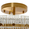 Luxurious brushed gold flush mount with crystals for low ceilings.