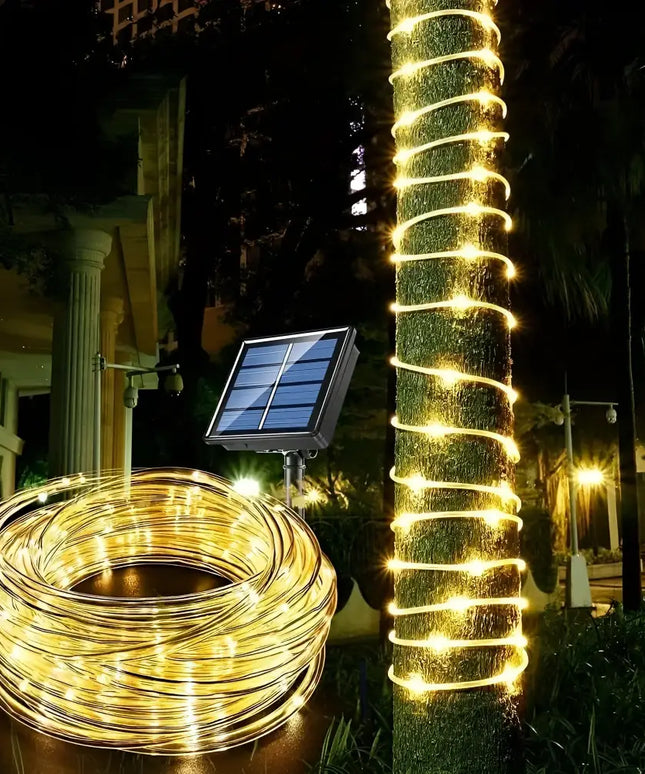 Solar LED Rope Lights Waterproof Outdoor Garden Deck Lighting