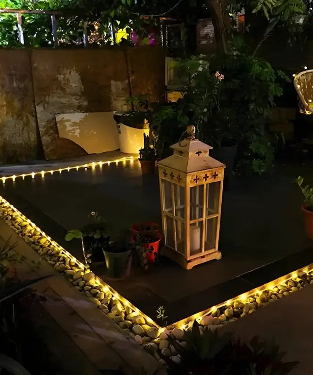 Solar LED Rope Lights Waterproof Outdoor Garden Deck Lighting