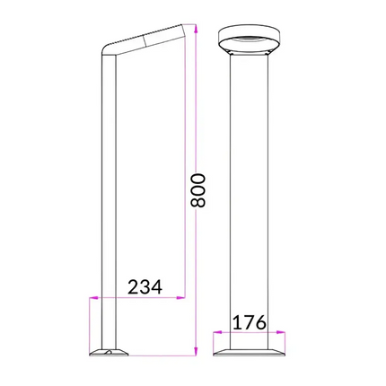7W LED Bollard Grey Hoop 3000k - BOL3A-Bollard Lights-CLA Lighting