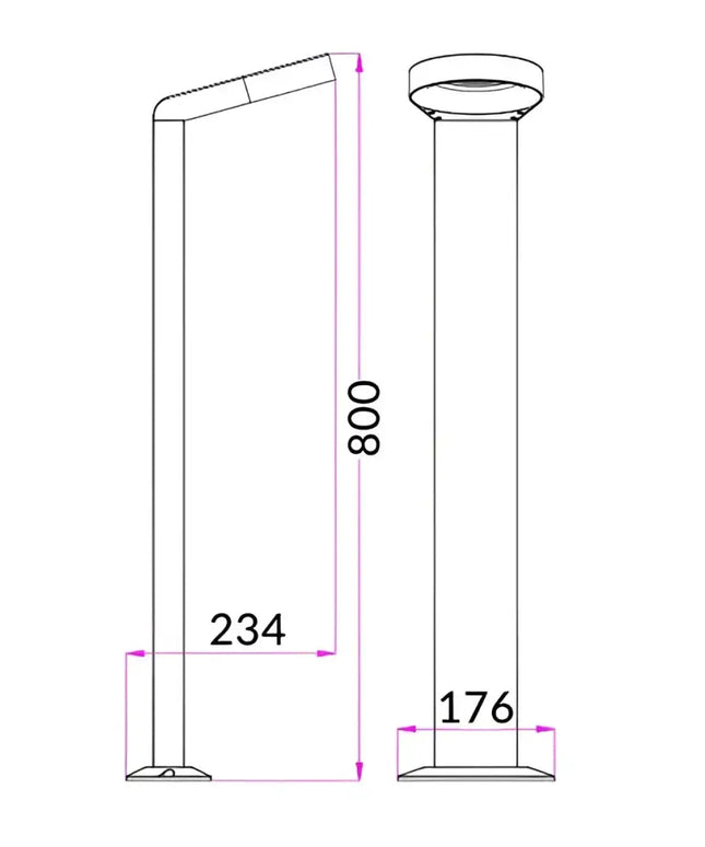 7W LED Bollard Grey Hoop 3000k - BOL3A-Bollard Lights-CLA Lighting