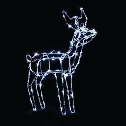 Illuminated wireframe reindeer displayed in 80cm LED Reindeer Standing product image