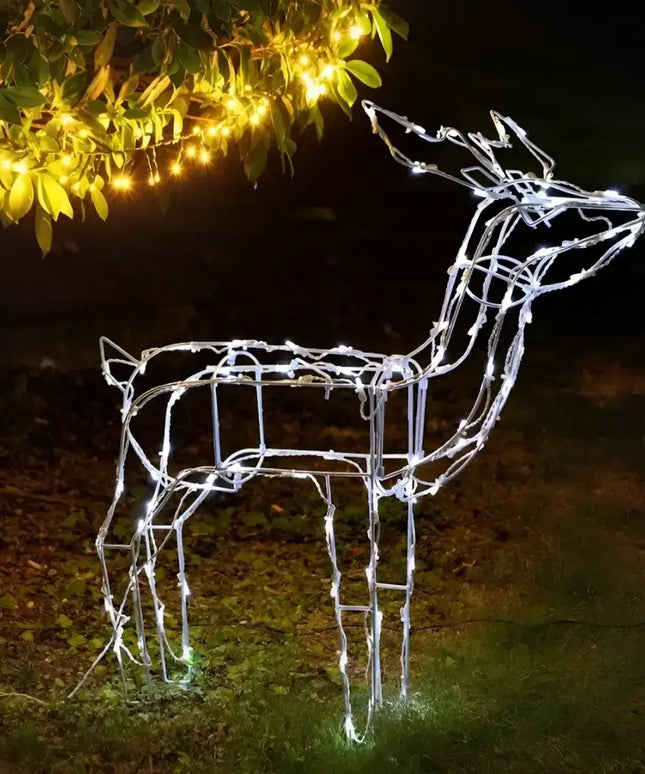 Illuminated wireframe reindeer sculpture from the 80cm LED Reindeer – Standing product line