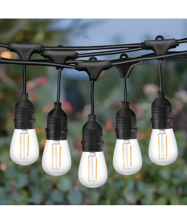 80m Black Festoon String Lights with 80 Bulb Plug in Kit - Occasions > Christmas > Outdoor Decorations & Lights