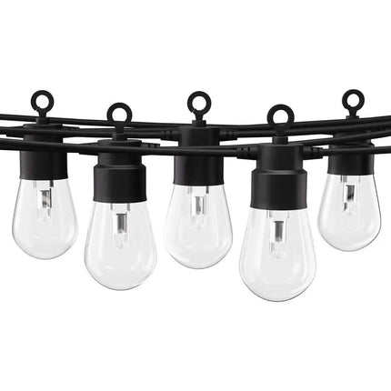 8m Black Smart Wifi Festoon String Lights with 10 RGB Bulb Plug in Kit - Home & Garden > Lighting