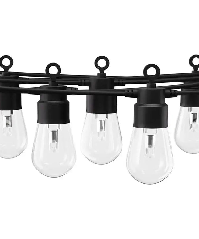 8m Black Smart Wifi Festoon String Lights with 10 RGB Bulb Plug in Kit - Home & Garden > Lighting