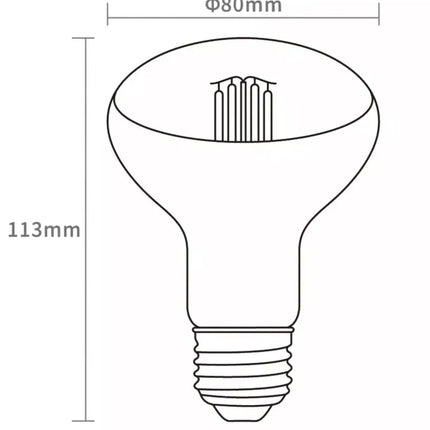 8W E27 R80 Centre Globe for 3 in 1 Bathroom Heat Units - Reflector LED