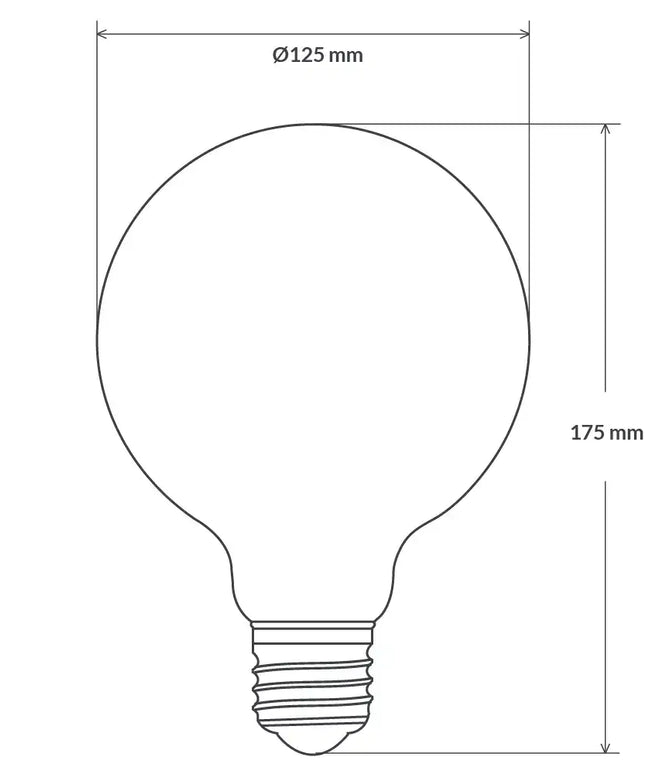 8W G125 LED Globe E27 Matte Finish in Soft White