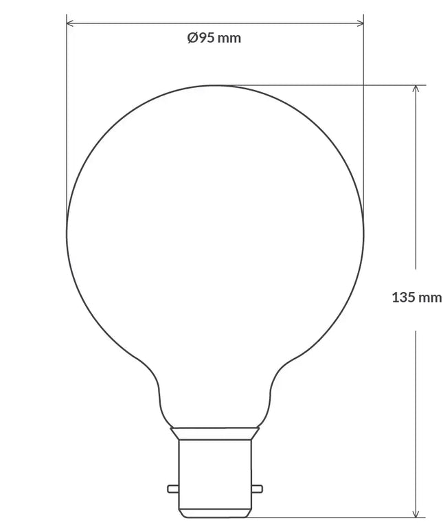 8W G95 LED Globe B22 Clear in Warm White