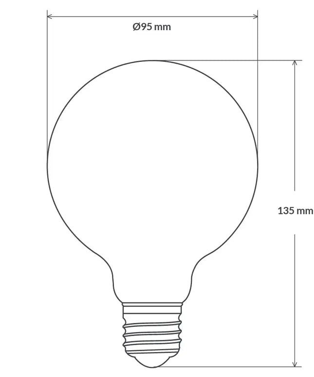 8W G95 LED Globe E27 Clear in Natural White