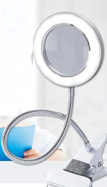 8X Magnifying Lamp with Metal Clamp, Flexible Gooseneck and USB Plug Design-Home & Garden > Lighting-Dropli
