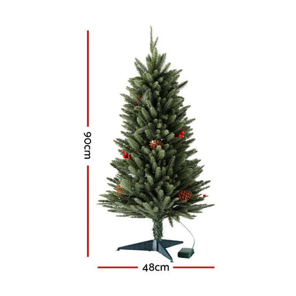 90cm LED Pre-Lit Mini Christmas Tree - Occasions > Christmas > Christmas Trees