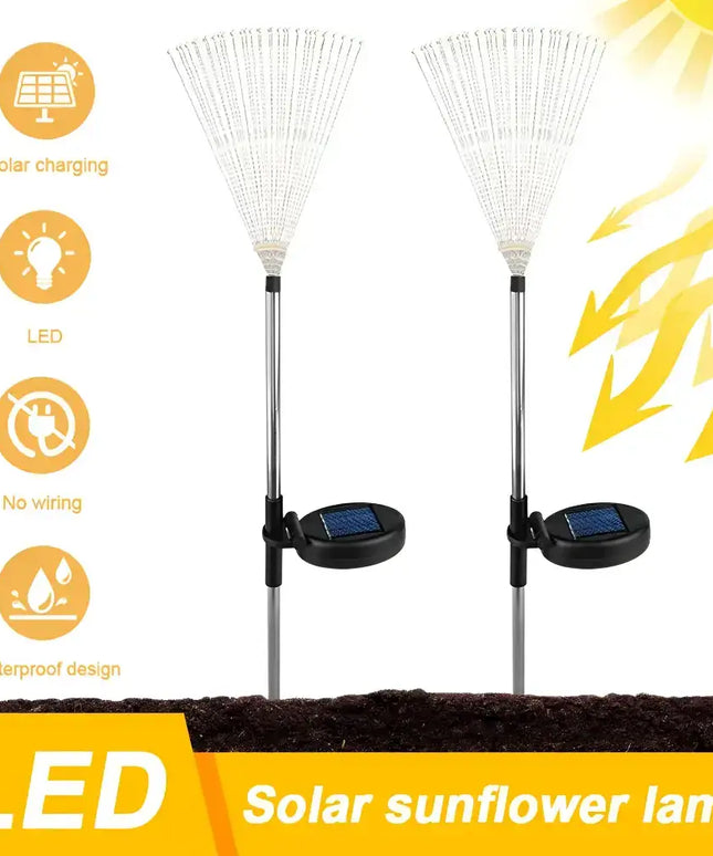 90cm Warm White Solar LED Fairy String Lights Starburst Fireworks - Occasions > Christmas > Outdoor Decorations & Lights