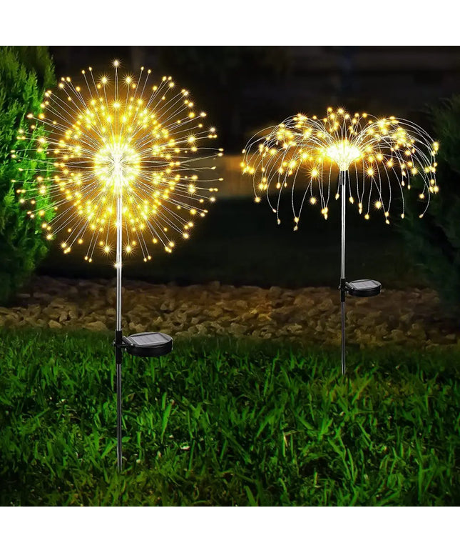 90cm Warm White Solar LED Fairy String Lights Starburst Fireworks - Occasions > Christmas > Outdoor Decorations & Lights