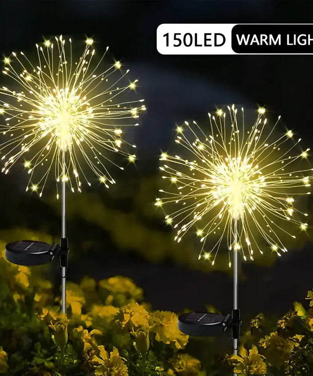 90cm Warm White Solar LED Fairy String Lights Starburst Fireworks - Occasions > Christmas > Outdoor Decorations & Lights
