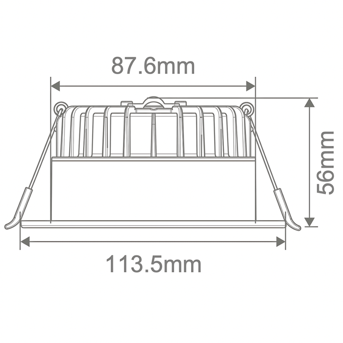 Domus Swap Deep 8W White Chrome TRIO LED Downlight - 90mm cut out