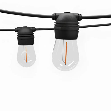 Black Solar Festoon String Lights with 100 Bulbs for outdoor decorative illumination