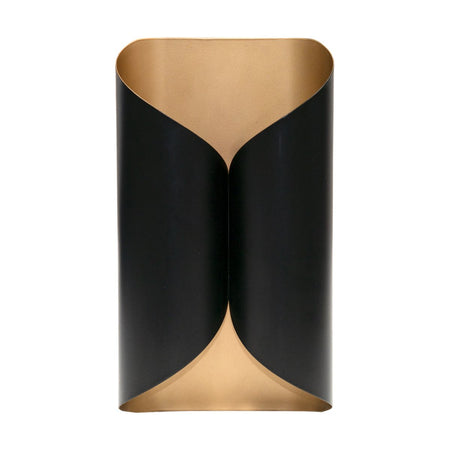 Elegant Cafe Lighting Colbert Wall Sconce - Short in black and brass finish.
