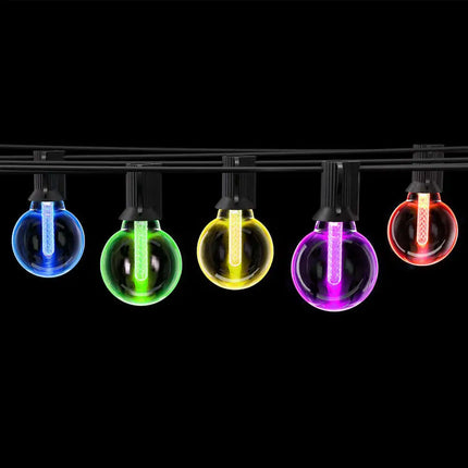 9m Black Smart Wifi Festoon String Lights with 10 RGB Bulb Plug in Kit - Home & Garden > Lighting