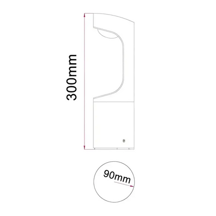 9w LED Bollard Light Black Short-GARDEN LIGHTS-CLA Lighting