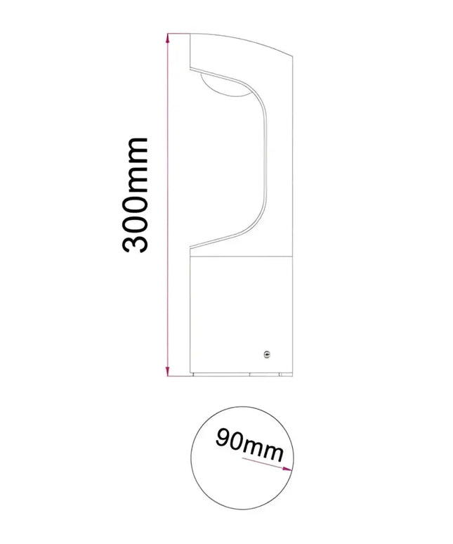 9w LED Bollard Light Black Short-GARDEN LIGHTS-CLA Lighting