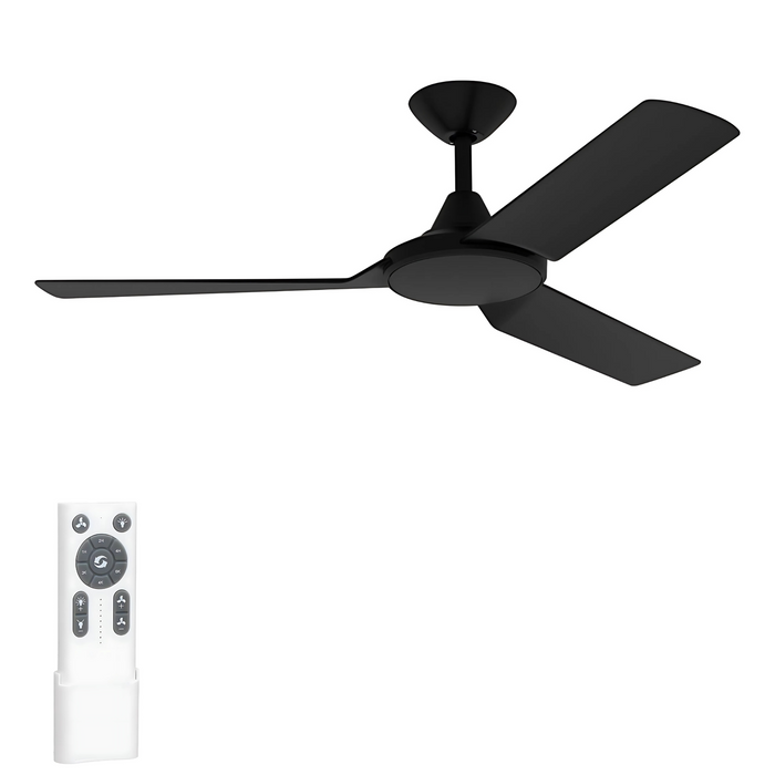 Black Domus AXIS 48” DC Ceiling Fan – modern 3-blade fan with energy-efficient motor