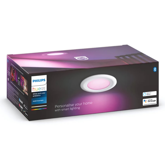 4 Pack Philips Hue Akari White Colour & Ambience Downlight 90mm