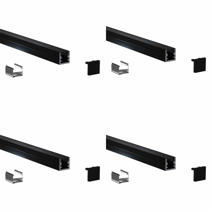 Micro Surface Aluminium Mounting Profile System - Black 8mm x 9mm