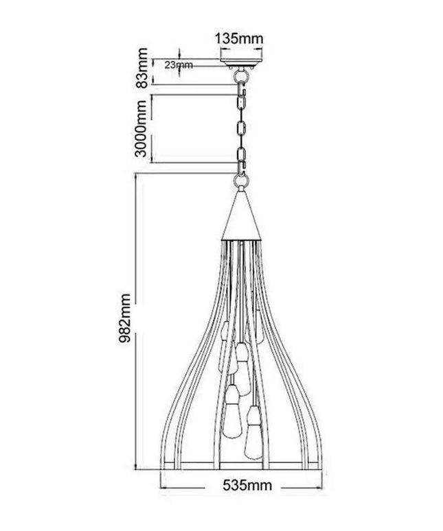 CLA KHALEESI - 1,3,5 Light Pendant