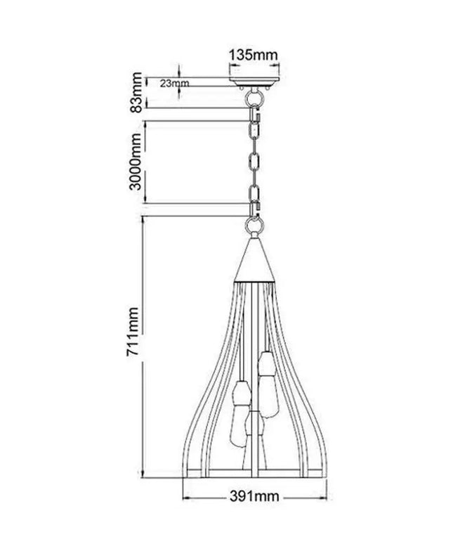 CLA KHALEESI - 1,3,5 Light Pendant