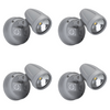 4 Pack Domus MURO-13 13W exterior LED spotlight in silver with 5000K daylight output.