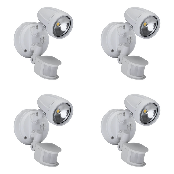 Durable and stylish Domus MURO-13S LED single head spotlights, four pack with sensor.