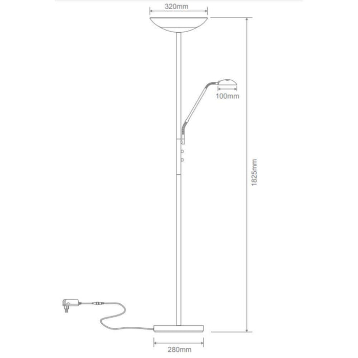 Domus EDEN - Dimmable LED Mother & Child Uplighter Floor Lamp - 3000K