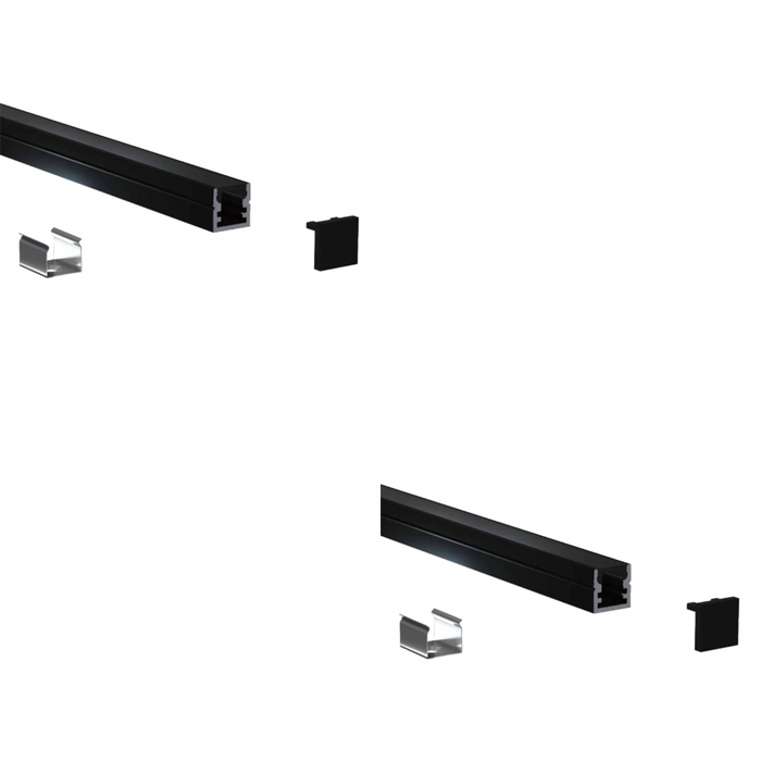 Micro Surface Aluminium Mounting Profile System - Black 8mm x 9mm