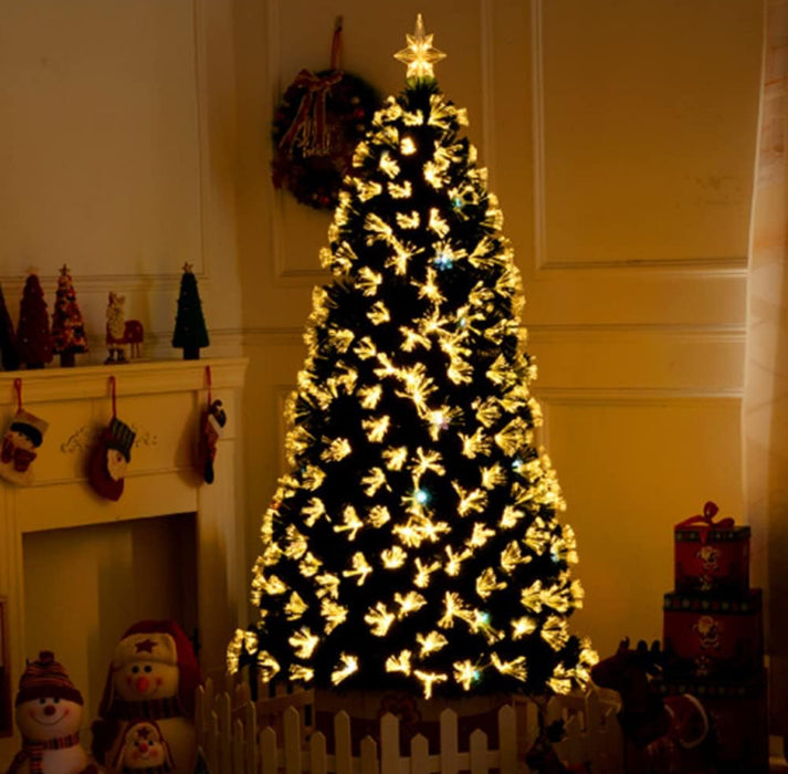 1.2M Gold Fibre Optic LED Christmas Tree with Light-up Decorations