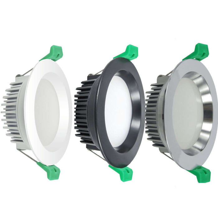 13W Tri-Colour Dimmable Rec. Aluminium LED Downlight 90mm cut out