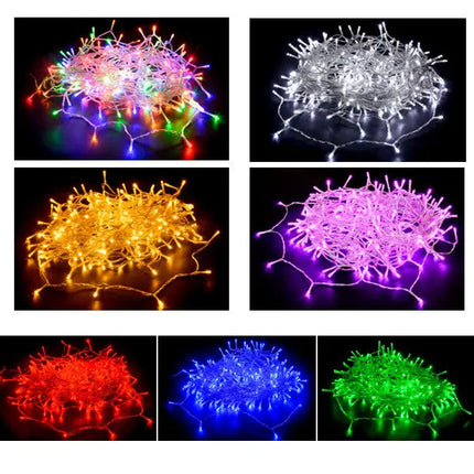 240 LED Fairy Light Chain Clear Cable - 7 Colour Options
